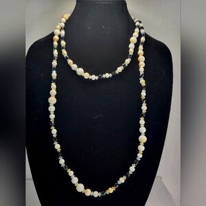 White and black beaded necklace